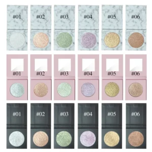 Private Label No Logo Single Marble Cream Highlighter, Sparkling Glitter Natural Face Brightening Makeup