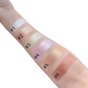 Private Label No Logo Single Marble Cream Highlighter, Sparkling Glitter Natural Face Brightening Makeup