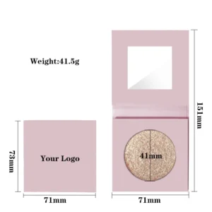 Private Label No Logo Single Marble Cream Highlighter, Sparkling Glitter Natural Face Brightening Makeup