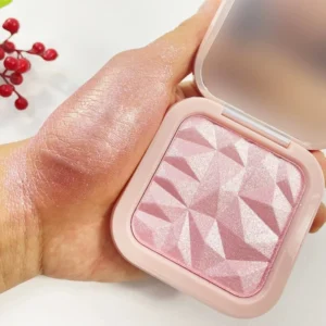 Private Label No Logo Single Shade Shimmer Highlighter Pressed Powder, Face Brightening Contour Makeup Available in 12 Shades