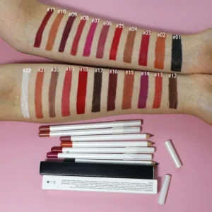 Private Label No Logo Matte Wooden Lip Liner, Smooth Easy Pigment Long Lasting Lipstick Pencil
