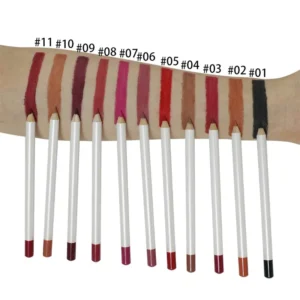 Private Label No Logo Matte Wooden Lip Liner, Smooth Easy Pigment Long Lasting Lipstick Pencil