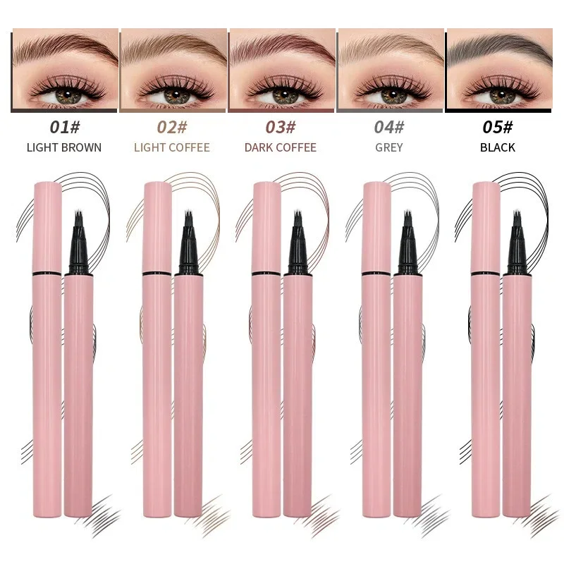 Private Label No Logo Square Waterproof Eyebrow Pencil, Sweat Proof Fade Resistant Natural Long Lasting Brow Pencil