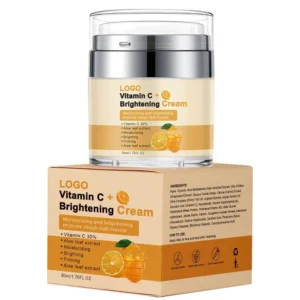 Private Label No Logo Brightening Facial Cream, VC & Turmeric Nourishing Moisturizing Face Cream for Daily Skin Care
