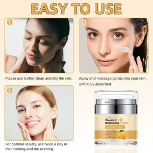 Private Label No Logo Brightening Facial Cream, VC & Turmeric Nourishing Moisturizing Face Cream for Daily Skin Care
