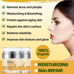 Private Label No Logo Brightening Facial Cream, VC & Turmeric Nourishing Moisturizing Face Cream for Daily Skin Care