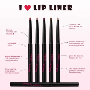 Private Label No Logo Velvet Matte Lipstick Lip Gloss & Lip Liner Complete Lip Makeup Set