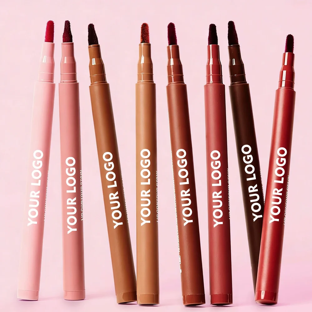 Private Label No Logo 8 Shades Velvet Matte Lip Liner Pencil, Waterproof Plumping Long Lasting Lipstick Cosmetic for Women Daily Lip Makeup