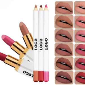 Private Label No Logo Velvet Matte Non-transfer Lipstick & Lip Liner Matching Lip Makeup Set