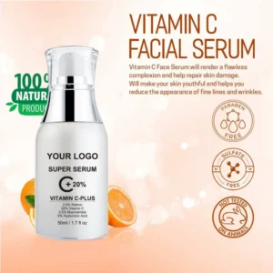 Private Label No Logo 50ml Vitamin C Original Liquid Face Serum, Brightening Hydrating Repair Skin Care Essence