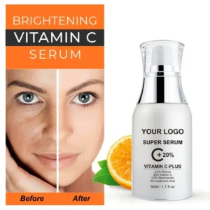 Private Label No Logo 50ml Vitamin C Original Liquid Face Serum, Brightening Hydrating Repair Skin Care Essence