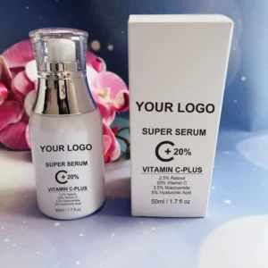 Private Label No Logo 50ml Vitamin C Original Liquid Face Serum, Brightening Hydrating Repair Skin Care Essence