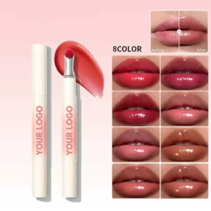 Private Label No Logo 8 Shades Water Shine Plumping Lip Gloss, Hydrating Moisturizing Dudu Lips Lip Makeup for Daily Lip Personal Beauty Care