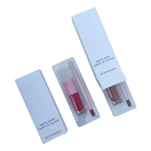 Private Label No Logo Matte Lipstick & Lip Liner Set, Waterproof Long Lasting All-in-one Lip Cosmetic Kit