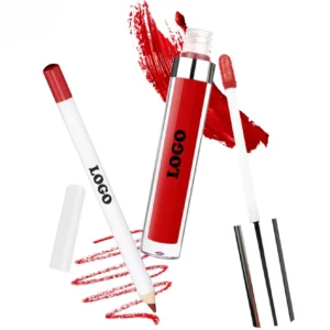 Private Label No Logo Waterproof Matte Non-transfer Lip Gloss & Lip Liner Long Wear Lip Makeup Kit