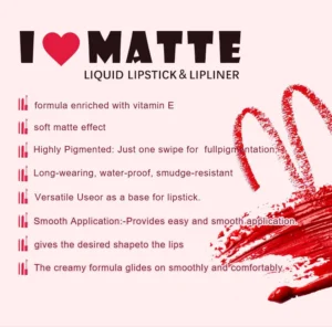 Private Label No Logo Waterproof Matte Non-transfer Lip Gloss & Lip Liner Long Wear Lip Makeup Kit