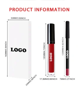Private Label No Logo Waterproof Matte Non-transfer Lip Gloss & Lip Liner Long Wear Lip Makeup Kit