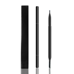 Private Label No Logo White Ultra-fine Auto Brow Pencil, Dual-ended Self-sharpening Brow Pencil with Brush