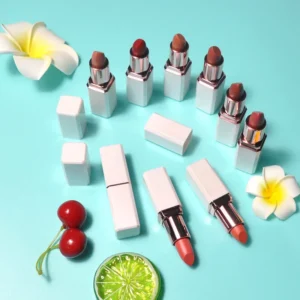 Private Label No Logo White Square Tube Matte Lipstick, Non-transfer Cup Proof Long Wearing Lip Color