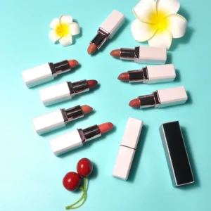 Private Label No Logo White Square Tube Matte Lipstick, Non-transfer Cup Proof Long Wearing Lip Color