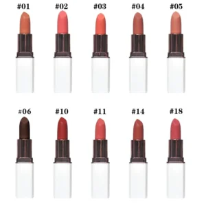 Private Label No Logo White Square Tube Matte Lipstick, Non-transfer Cup Proof Long Wearing Lip Color