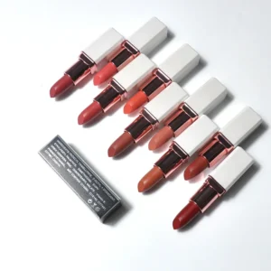 Private Label No Logo White Square Tube Matte Lipstick, Non-transfer Cup Proof Long Wearing Lip Color