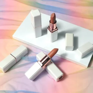 Private Label No Logo White Square Tube Matte Lipstick, Non-transfer Cup Proof Long Wearing Lip Color