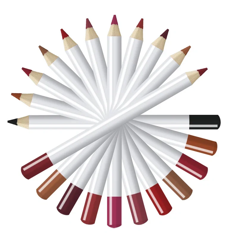 Private Label No Logo Matte White Lip Liner Pencil, Waterproof Long Lasting Fade Resistant Lip Contouring Lipstick