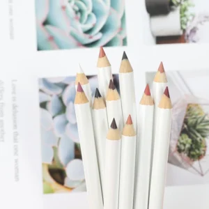 Private Label No Logo Matte White Lip Liner Pencil, Waterproof Long Lasting Fade Resistant Lip Contouring Lipstick