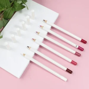 Private Label No Logo Matte Lip Liner, Smooth Easy Pigment Waterproof White Wooden Lip Pencil Lip Makeup Cosmetics