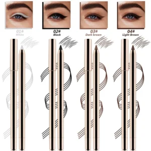 Retractable Waterproof Gel Eyeliner Pencil, High Pigment Smooth Liner for Eye Lining & Tear Trough Makeup