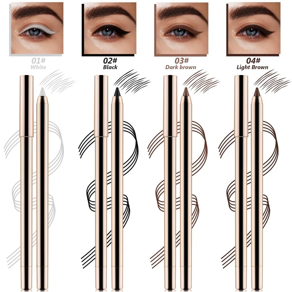 Retractable Waterproof Gel Eyeliner Pencil, High Pigment Smooth Liner for Eye Lining & Tear Trough Makeup