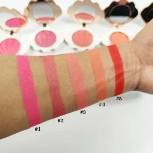 Multi Color Shell Shaped Single Blush Powder, Waterproof Sweat Proof Natural Long Lasting Face Rouge Makeup