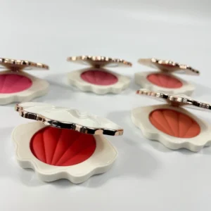 Multi Color Shell Shaped Single Blush Powder, Waterproof Sweat Proof Natural Long Lasting Face Rouge Makeup