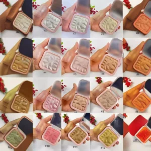 Single Ginger Shimmer Highlighter Pressed Powder, Natural Nude Face Contour Brightening Sculpting Makeup