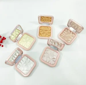 Single Shimmer Highlighter Pressed Powder, Face Contour Brightening Makeup Available in 12 Different Shades