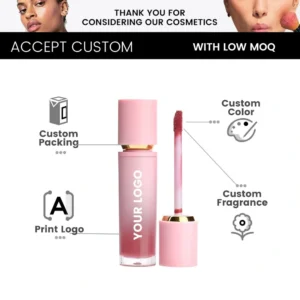 Small Batch Custom Private Label No Logo 6 Shades Liquid Blush, Highly Pigmented Fade Resistant Lightweight Face Rouge Makeup
