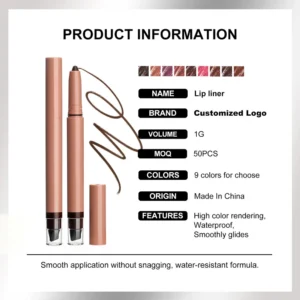 Small Batch Private Label 9 Shades Waterproof Matte Lip Liner, Non Transfer Cup Proof Long Wear Precise Lip Contour Pencil