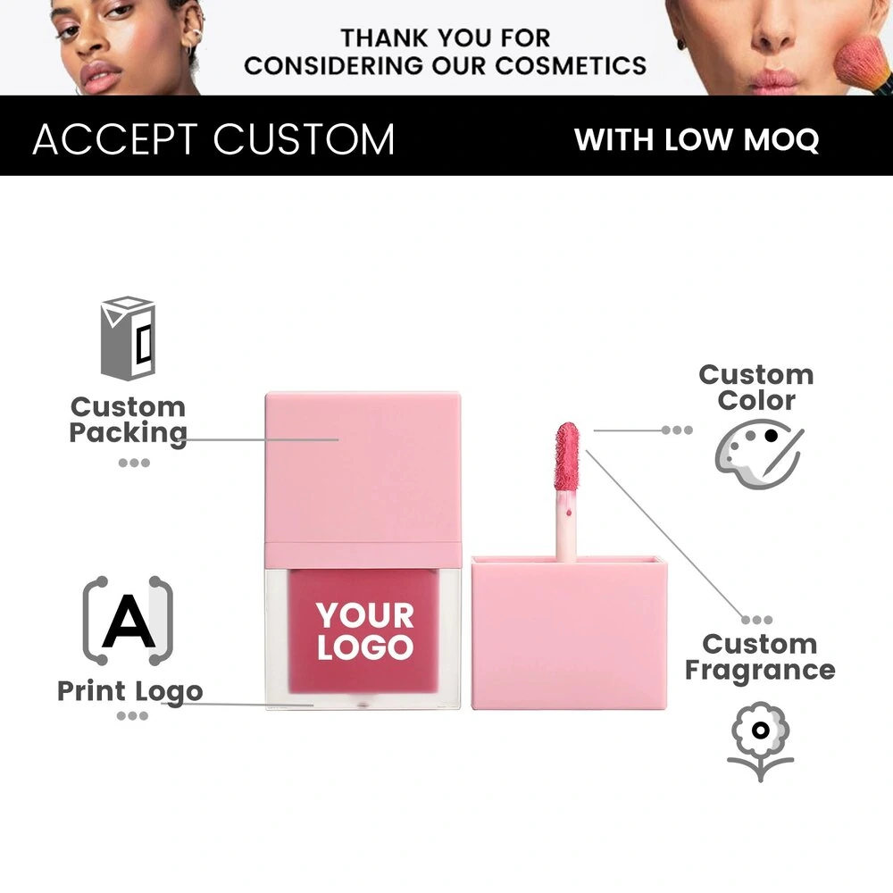 Small Batch Custom Private Label No Logo 6 Shades Highly Pigmented Liquid Blush, Fade Resistant Lightweight Facial Rouge