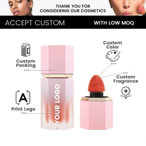 Small Batch Custom Private Label No Logo 8 Shades Liquid Blush, Highly Pigmented Lightweight Long Lasting Face Rouge