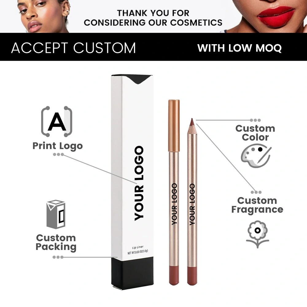 Small Batch Private Label 9 Shades Waterproof Matte Lip Liner, Non Transfer Long Wear Precise Lip Contour Pencil