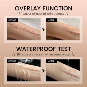 Small Batch Wholesale Private Label No Logo Long Wear BB Cream Cushion with Powder Puff, Hydrating Full Coverage Base Makeup