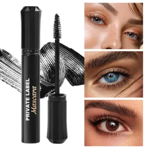 Small Batch Private Label No Logo Waterproof Smudge Resistant Black Mascara, Lengthening Curling Volumizing Long Lasting Eyelash Makeup