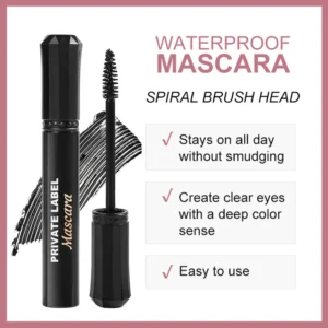 Small Batch Private Label No Logo Waterproof Smudge Resistant Black Mascara, Lengthening Curling Volumizing Long Lasting Eyelash Makeup