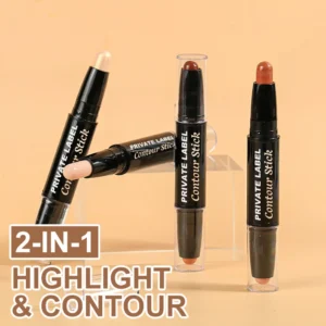 Small Batch Private Label No Logo Dual End Contour Highlighter Stick, Multi-use Facial Sculpting Brightening Makeup