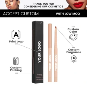 Small Batch Private Label No Logo Nude Waterproof Matte Lip Liner, Non Transfer Long Wear Precise Lip Contour Pencil