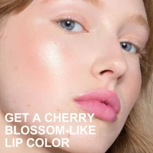 Small Batch Private Label No Logo Pink Square Tube Temperature Changing Flower Lipstick, Hydrating Nourishing Daily Lip Makeup