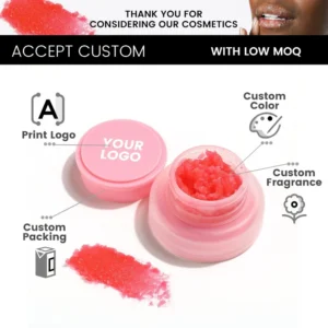 Small Batch Custom Private Label No Logo Strawberry Scent Lip Scrub, Exfoliating Dead Skin Remover Hydrating Lip Care