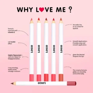 Matte Lip Liner Pencil for Precise Lip Contouring, Fade Resistant Smooth Highly Pigment Daily Lip Makeup