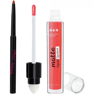 Waterproof Long Lasting Matte Lip Gloss & Lip Liner Set, Color Lock Non-transfer Lip Makeup Kit